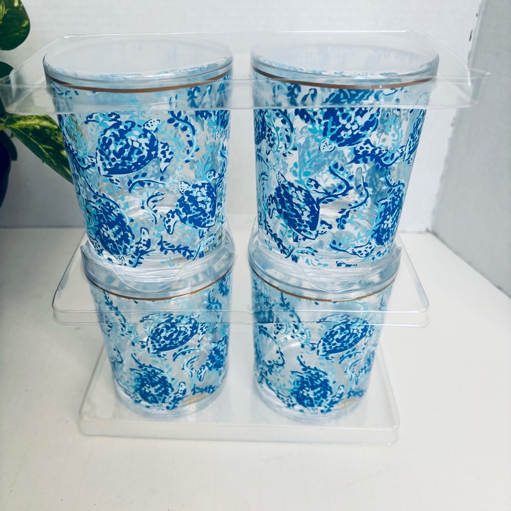 Lilly Pulitzer Turtley Awesome Lowball Tumblers Set - Picture 4 of 6
